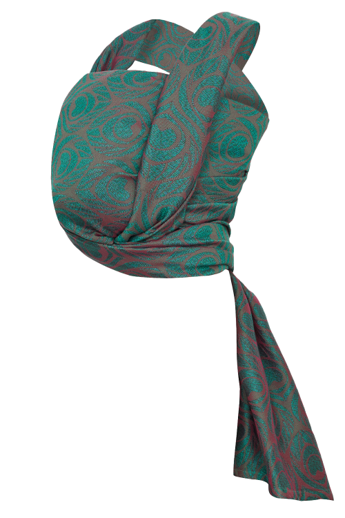 Antipoppe Baby Wrap Argus Emerald in silk