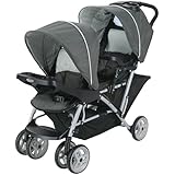 Baby Trend Infant and Toddler Double Stroller & Car Seat Combo, 2 Pc Set, Stormy - Portable and Lightweight Stroller Duo and Car Seat Travel System Tandem