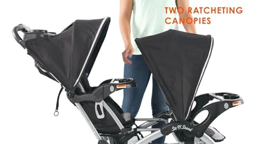 Baby Trend Infant and Toddler Double Stroller & Car Seat Combo, 2 Pc Set, Stormy - Portable and Lightweight Stroller Duo and Car Seat Travel System Tandem