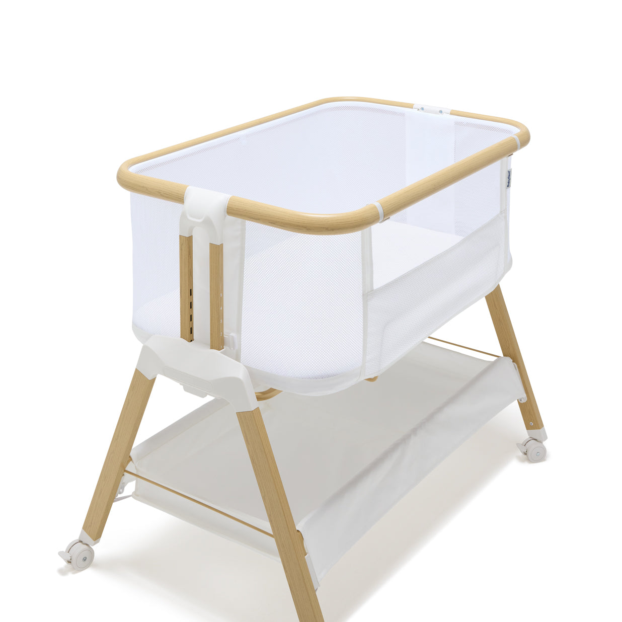 BabyRest Alfie² Bedside Bassinet - White/Natural