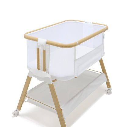 BabyRest Alfie² Bedside Bassinet - White/Natural