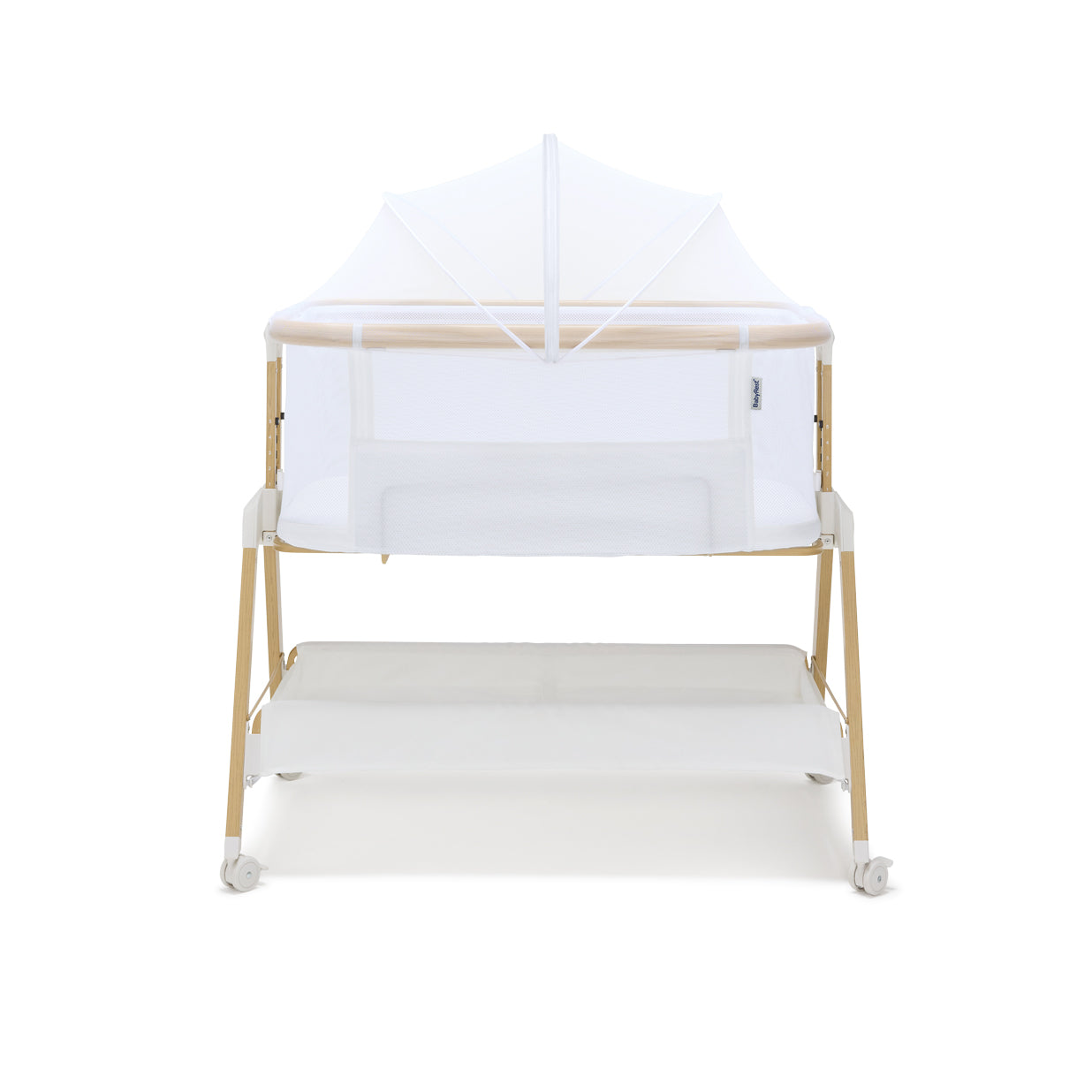 BabyRest Alfie² Bedside Bassinet - White/Natural