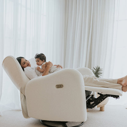 BabyRest Celeste Electric Nursery Chair - White Boucle
