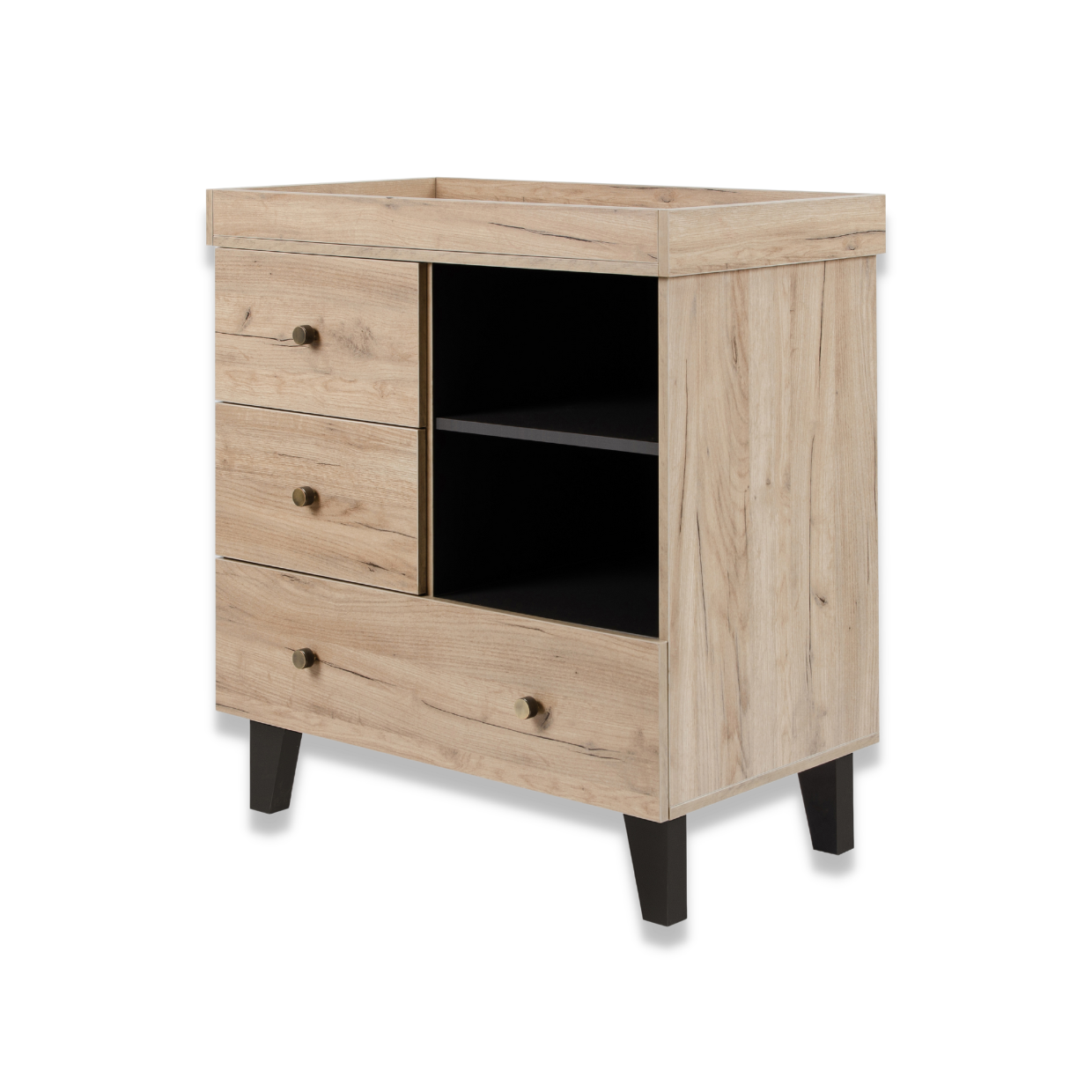 Como Chest & Changer in Distressed Oak & Slate Grey