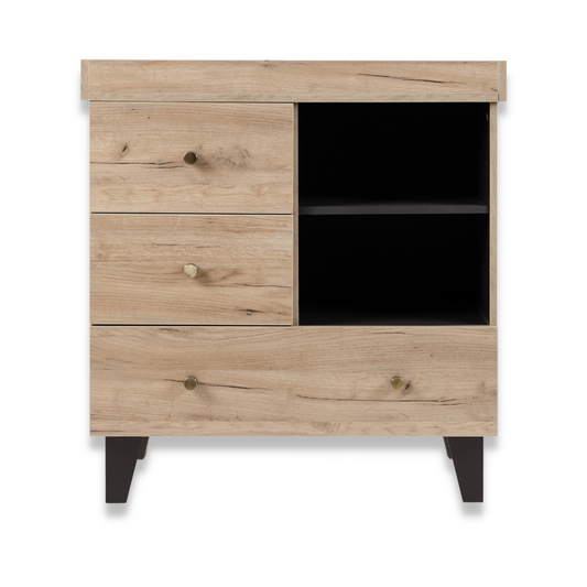 Como Chest & Changer in Distressed Oak & Slate Grey