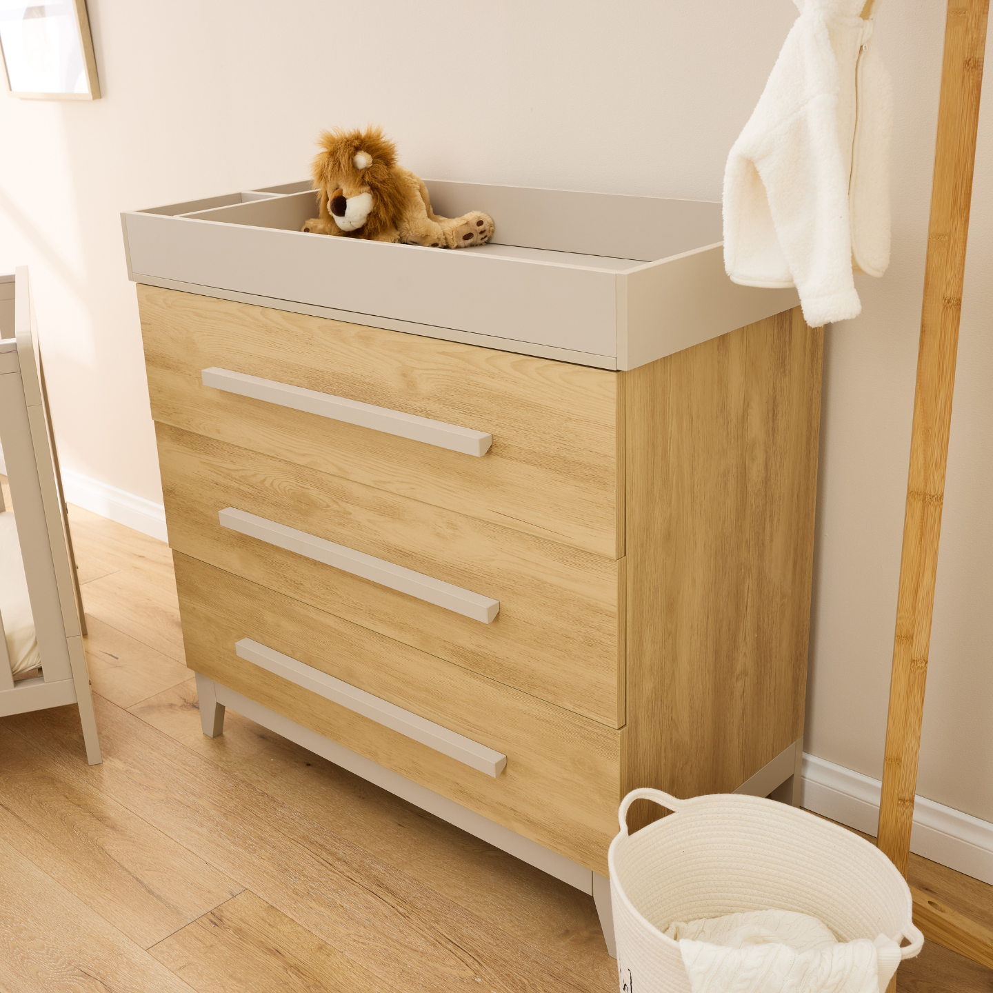 Hallee Chest Changer in  Mushroom & Golden Oak