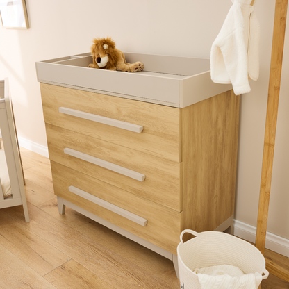 Hallee Chest Changer in  Mushroom & Golden Oak
