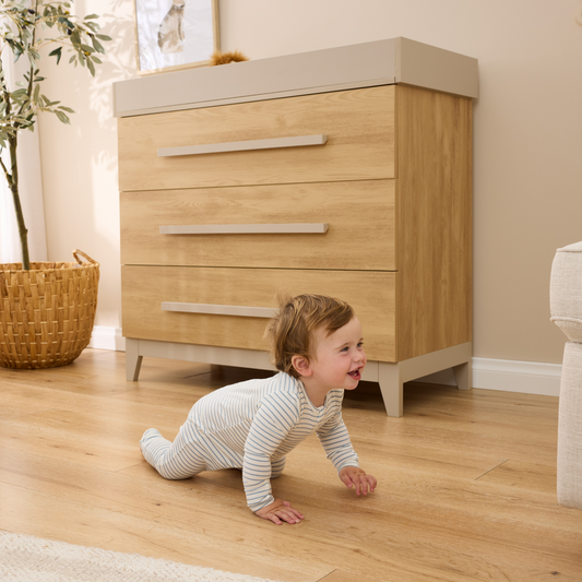Hallee Chest Changer in  Mushroom & Golden Oak