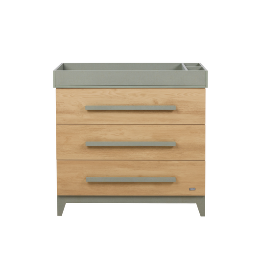 Hallee Chest Changer in Sage Weave & Golden Oak