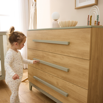 Hallee Chest Changer in  Sage & Golden Oak