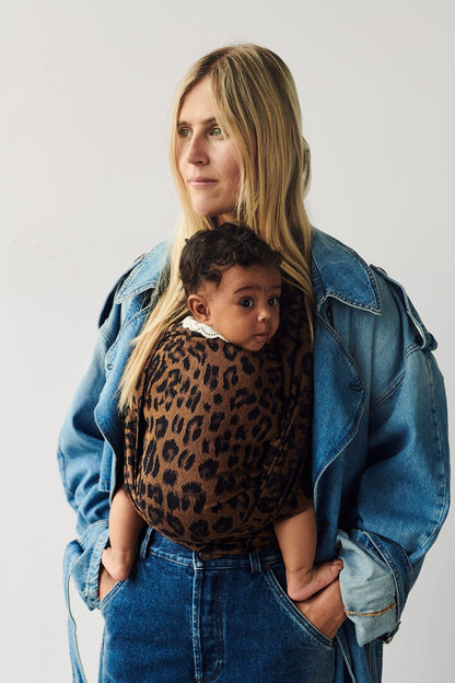 Antipoppe Baby Wrap Leopard Mania in cotton and cashmere