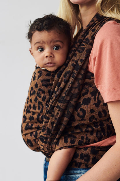 Antipoppe Baby Wrap Leopard Mania in cotton and cashmere