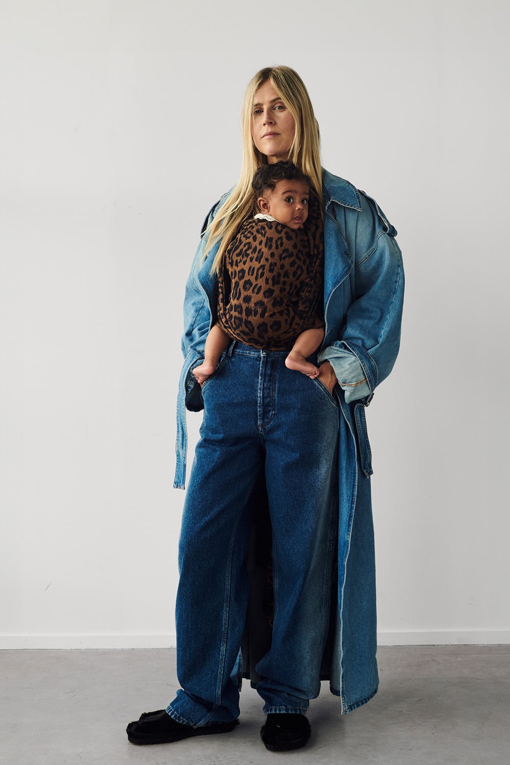 Antipoppe Baby Wrap Leopard Mania in cotton and cashmere