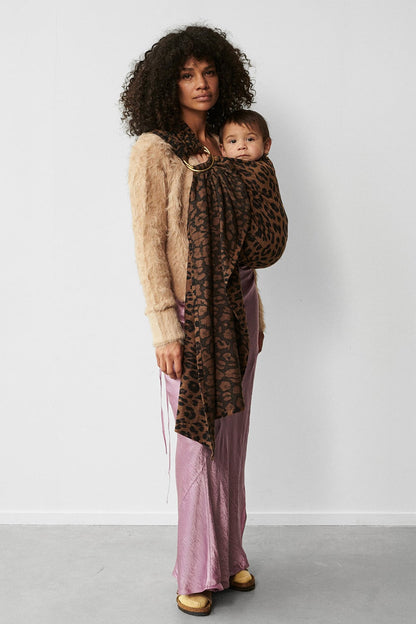 Antipoppe Ring Sling Leopard Mania in cotton and cashmere