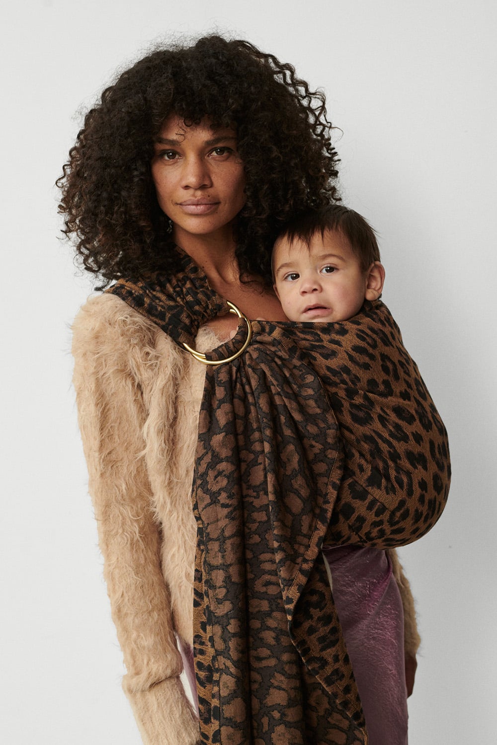 Antipoppe Ring Sling Leopard Mania in cotton and cashmere